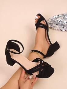 Bow Tie Contrast Color Sports Fabric Buckle Criss-Cross Strap, Suitable For Office And Home, Spring/Summer - Black - View 11