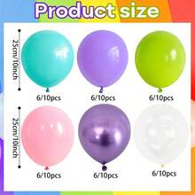 36/60 piezas Globos de látex de 10 pulgadas en colores rosa, azul, morado para fiestas, Día de San Valentín, Año Nuevo, incluye globos transparentes, rosa, dorado, morado, verde, decoraciones para fiesta de cumpleaños, baby shower con tema mágico para niños - Multicolor - Ver 2