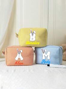 Customized Easter Tulle Makeup Bag, Bridesmaid Makeup Bag, Toiletry Bag, Cosmetic Bag, Bridesmaid Gift, Wedding Party Gift, Birthday Gift, Easter Gift, Makeup Artist Storage Bag, Holiday Gift - Multicolor - View 5