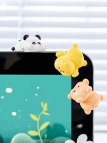 1pc Cute Animal Sculpture Desktop Decor, Mini Desk Decoration For Computer Monitor, Small Healing Animal Figurine, Adorable & Fun, Suitable For Home Or Car Decor, Also As Back To School Small Gift, Home Decor Accessory - Multicolor - View 5