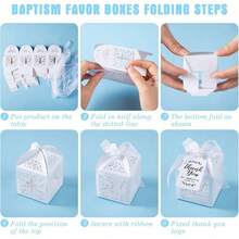 Bộ 100 món quà rửa tội, bao gồm chuỗi hạt mini, hộp quà, túi organza, thẻ cảm ơn - Quà tặng Công giáo (Màu bạc) - Nhiều màu - Xem 5
