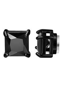 不锈钢磁性耳钉，男士夹式耳环，男女通用免耳洞磁性耳钉，镶嵌立方氧化锆/钻石，男女皆宜（无需耳洞）。 - 耳夾 - 查看 13