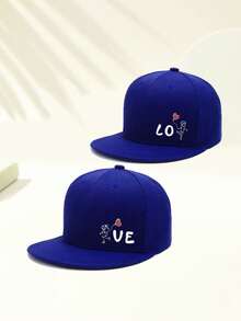 Hippie Baseball Cap With "LOVE" Print, Unisex Adjustable Snapback Hip Hop Couple Hat, Suitable For Travel, Vacation, Sports, Beach, Campus Life, Cruise, Also An Ideal Valentine's Day Gift With Y2K Dad/Mom Hat Elements - Multicolor 1 - View 8