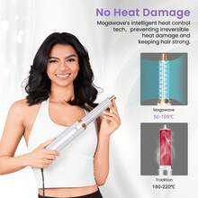 ATOPSKINS 2026 Upgraded 5-In-1 Curling Iron, Multi-Function Curler, Hair Dryer, Comb, Hair Clips, Straightener, 3 Heat Settings, Auto Curling - White - View 5