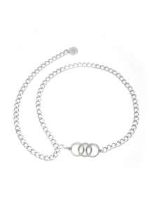 1pc Versatile Waist Chain, Minimalist Hollow Circle Decor Slim Waist Belt For Women, Suitable For Ladies, Dates, Music Festivals, Holidays, Daily Wear, Elegant Aluminum Alloy Waist Chain, All Season - Same Style In Multiple Colors - View 5