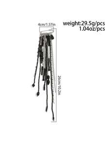 1枚复古串珠流苏时尚胸针，适合休闲、派对、约会、女士节日等场合，百搭饰品礼品。 - 彩色 - 查看 6