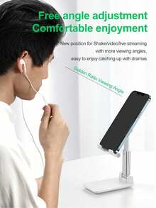 可旋转手机支架，双折叠手机支架，全方位可调节折叠桌面手机支架底座，兼容 15/15 Pro/15 Pro Max/14/13 Mini/13/13 Pro Max/12 Mini/12/12 Pro/12 Pro Max/11/11 Pro/11 Pro Max/Xs/Xs Max/XR/X/8/7、Galaxy S22 Ultra、S22+、S22、S21、S21+、S20、S20 Ultra、S10/S10+/S9/S9+、Galaxy Note 30、Note 20+、Note 10+、Note 10、Note 30s、Note 4 A90、Note 5 A60、Note 5 A80、Switch 以及所有智能手机 - 黑色 - 查看 5