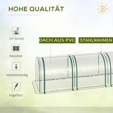 Foil Greenhouse, Greenhouse, Hothouse With Door, Cold Frame, Plant House, Plant Cultivation, Steel, Transparent, 295 X 100 X 80 Cm - Transparent - View 6