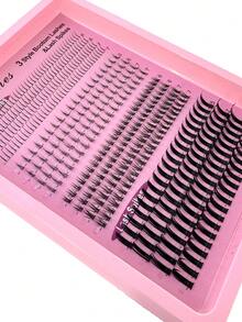 16 Rows Natural Lower Lashes (6-7mm) + Spiky Lashes (15-21mm) Individual Eyelash Extensions Pre-Made Lash Clusters Lightweight Lash Extensions Makeup Accessories - Black - View 9