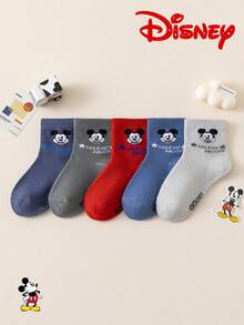 1/5/10 Pairs Disney Mickey Mouse Kids Mid-Calf Socks, Fashionable Winter Comfortable Breathable Student Socks For Daily Wear - Multicolor - View 6