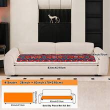 1pc Bohemian Style Sofa Cushion Cover Thicken Anti-Slip Sofa Slipcovers For Living Room Bedroom Outdoor Sofa Cover Pet Stain Prevention 4-Season Sofa Seat Cushion Cover For L-Shaped Single Seat Recliner And 1/2/3/4 Seater Sofas New Decorations For Spring And Summer Homes - Red - View 10