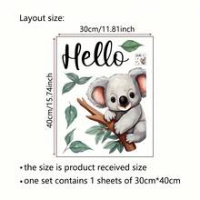 1张考拉树枝墙贴，可爱动物贴纸，即撕即贴，为家居增添温馨活力 - 彩色 - 查看 5