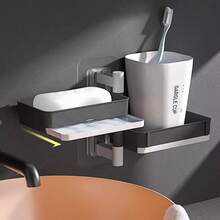 180° Rotating Wall-Mounted Soap Dish - Suction Cup Adhesive, No Drilling Required, Convenient Soap Holder For Bathroom Vanity, Restroom, Rental Shower - Multicolor - View 5