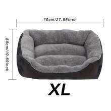 1PC Calming Dog Bed,Pet Bed & Crate Mat,Deep Sleep Pet Mat For Medium And Small Dogs,High-Quality Polyester Fiber Fillm - màu đen - Xem 11