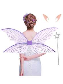 成人仙女翅膀，女仙女服装，女孩，儿童，蝴蝶仙女翅膀，嘉年华角色扮演服装配饰 - A - 查看 6