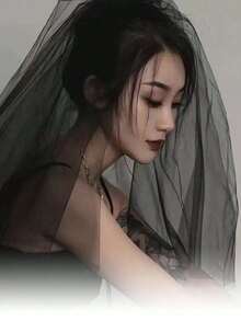 1pc Black Lace Veil, Gothic Bride Veil, Day Of The Dead Bridal Veil, Party Veil - Multicolor - View 4