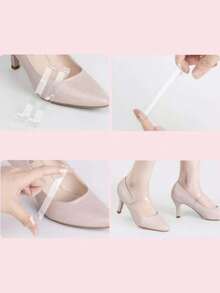 QKC 4pcs Transparent Invisible Shoelaces, For Women's High Heel Sandals, Non-Slip And Secure - Transparent - View 6