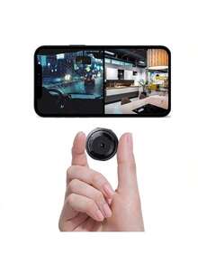1pc 1080P Full HD Smart Mini Camera With 2.4GHz Wi-Fi, Night Vision, And Remote Viewing Via App. Supports Multi-Device Connection And Motion Detection. USB-Rechargeable And Compact For Flexible Placement. Ideal For Home Security, Indoor/Outdoor Use, Parties, And Pet Monitoring. - Black - View 2