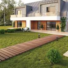 12FT Straight Wooden Garden Pathway Walkway Outdoor Roll Out Decorative Garden Non-Slip Patio Path Decorative Boardwalk Outdoor Road Floor For Backyard Beach Wedding Party - MàuB - Xem 6