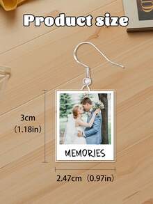Custom Personalized Photo Earrings,Customize Photo And Text, Earrings Customized Jewelry, Couple Gift,Girlfriend Gift , Christmas Gift, Mother's Day Gift, Father's Day Gift - Multicolor - View 6