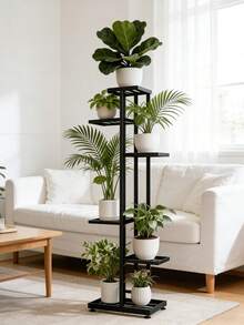 This Year's Best-Selling 6/5/4 Plant Stand, Storage Rack, Display Shelf - Latest Upgraded Model Indoor/Outdoor Metal Plant Stand With Multi-Tier Design Accommodates Multiple Potted Plants.Features A Rust-Proof Coating For Durability.Evenly Spaced Grid Structure Ensures Balanced Weight Distribution And Prevents Deformation.Widened Base Maximizes Space Utilization.Round Base Prevents Floor Scratches While Maintaining Stability.Suitable For Patios, Corner Balconies, Living Rooms, Studies, And More.Folds For Easy Storage. - 黑色/6層 - 查看 4