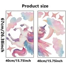 Rainbow Unicorn Pattern Self-Adhesive Wall Decor Sticker, Waterproof PVC Home Decor Sticker, Can Be Given As Gifts To Friends, Also Suitable For Wall Decoration, Room Decoration, Personalized Decoration Sticker, Refreshing Your Home - Multicolor - View 7