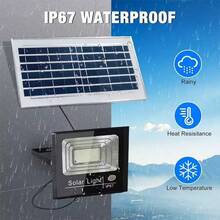 Solar Flood Light Outdoor Remote 6000K Bright White Floodlights Ip65 Waterproof Solar Power Security Light Auto On/Off Dusk To Dawnl For Yard, Gazebo, Shed, Barn. - 黑色 - 查看 4