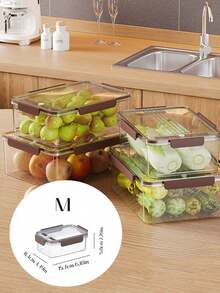 Hộp đựng thực phẩm tủ lạnh cỡ nhỏ/vừa/lớn có hẹn giờ - Hộp đựng thực phẩm bằng nhựa tái sử dụng, giữ thực phẩm tươi ngon, hộp đựng thịt và rau củ trong ngăn đông có nắp đậy, thiết kế trong suốt dễ quan sát, giải pháp lưu trữ trong tủ lạnh | Hộp đựng đồ phong cách | Thiết kế nắp đậy - Nhiều màu - Xem 12