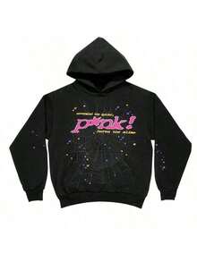 SP5DER Hoodie Cobweb Pattern Spider Worldwide Tracksuit Unisex Sweatshirt Men Women Graphic Outwear, Tracksuit Pullover Sweatshirt For Women Men Matching Hoodies For Couples - Black/hoodie - 查看 3