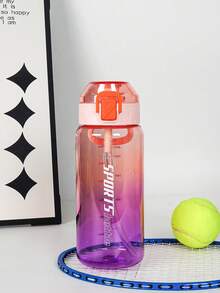 1pc 950ml/30oz Or 700ml/24oz Gradient Color Sports Straw Water Bottle, Large Capacity Marked Sports Water Bottle With Bounce Straw, Portable & Durable, Suitable For Outdoor Sports, Fitness, Running, Camping, Also A Great Gift Choice - Multicolor - View 18