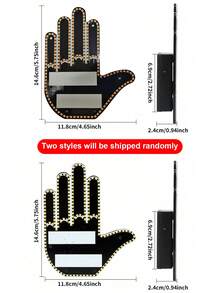 1个LED手势灯，趣味汽车装饰灯，汽车手势灯，新款LED汽车后窗指示灯，4种模式，电池供电，遥控，汽车配件 - 彩色 - 查看 9
