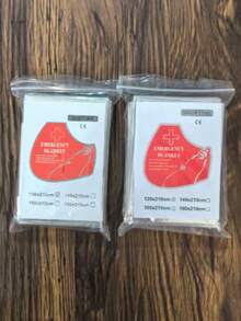 10/5/1pc Emergency Thermal Blanket, Survival Camping Blanket, Emergency Foil Blanket, Individually Packaged, For Marathon, Outdoor Travel, Hiking, Emergency Survival Or First Aid To Keep You Warm, Size: 51.18*82.67 Inches - Multicolor - View 10