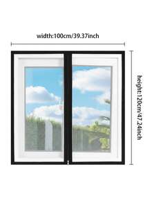 Window Insect Screen With Zipper Self-Adhesive Mesh Net, No-Drill Easy Install Removable Reusable Fly Guard For Bedroom Windows
