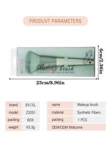 1pc Multi-Functional Pink Foundation Brush, Professional Fiber Hair Makeup Brush - Multicolor - View 3