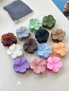 1个/4个/12个 几何图案休闲ABS塑料（ABS树脂）2026新款哑光白卷心菜花沙滩、旅行、派对、度假、返校季甜美发夹 - 彩色 - 查看 13