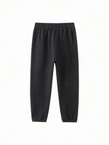 Balabala Unisex Knitted Pants, Adjustable Waist, Soft Comfortable Fabric, Everyday Casual Bottoms - Black - View 2