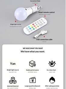 Bóng đèn LED RGB nhiều màu, đèn âm trần đa sắc, đèn nền có thể điều chỉnh độ sáng, bóng đèn hình cầu RGB với công tắc cảm ứng điều khiển từ xa và chức năng sạc khẩn cấp, thích hợp trang trí phòng khách, phòng ngủ. - bóng đèn RGB - Xem 7