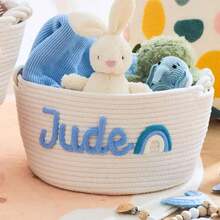 Personalized Braided Rope Pet Toy Storage Basket, Custom Pet Name Gift Basket, Travel Storage Bag, Tote Bag For Pet Lovers, Home Decor Pet Supplies - Multicolor - View 50