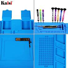 Kaisi Heat Insulation Silicone Repair Mat With Scale Ruler And Screw Position For Soldering Iron, Phone And Computer Repair Size:17.7 X 11.8 Inches - S-180 - 查看 10