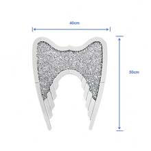 1 buc Decor de perete cu aripă de oglindă, decorațiune cu suprafață oglindită argintie, oglindă din sticlă cu aripi de înger cu stras strălucitor, decor de casă, potrivit pentru sufragerie, dormitor, sufragerie, hol, intrare, birou, cadou de casă nouă, cadou de încălzire a apartamentului, decor modern - Argint - Vizualizare 9