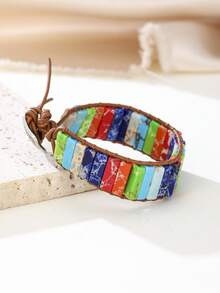 1件复古波西米亚风手工串珠手链，男士，色彩缤纷的波西米亚风人造首饰，适合日常佩戴和圣诞礼物，四季皆宜的配饰 - 手繩 - 查看 13