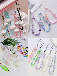 3pcs Random Assorted Multi-Color, Multi-Style DIY Phone Lanyard Blind Box, Blind Bag Bracelet Creative Design - Multicolor - View 5