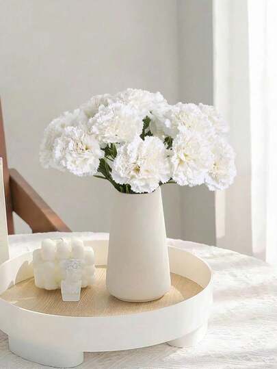 3支仿真康乃馨 - 非常适合母亲节、婚礼、情人节装饰，也可用于家居卧室、厨房、客厅、阳台、房间装饰和家居装饰。