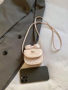 这款甜美的PU斜挎包饰有蝴蝶结，休闲时尚，小巧精致，印有爱心图案并点缀着蝴蝶结。它满足基本的收纳需求，有多种颜色可选，精致百搭，可轻松搭配任何风格。适合日常佩戴、旅行、购物和摄影，四季皆宜，也是送给青少年的绝佳礼物。斋月快乐！ - 蝴蝶結手提包 - 查看 9