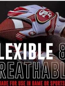 F ran klin S ports Youth N F L Football Receiver Gloves - Kids Football Gloves Pair - N F L Team Logos and Silicone Palm - All Youth Sizes - Great Game Gear + Football Costume Accessory - Multicolor - Ver 3