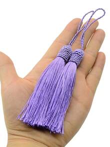 Dấu trang tua rua có vòng, đồ trang trí tua rua thủ công, thích hợp làm móc khóa, trang sức, rèm cửa, chăn, trang trí lễ tốt nghiệp, quà cưới nhỏ (Màu tím nhạt) - Màu tím - Xem 3