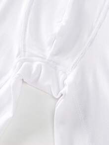 4 chiếc quần boxer dài cho nam, quần đùi màu trắng có chữ in trên cạp quần, đồ lót nam thoải mái. - trắng - Xem 8