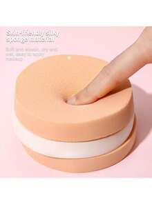 10pcs/5pcs/1pc Large Round Powder Puff, Sponge Powder Puff, Dry And Wet Dual-Purpose, Beauty Tool - Apricot - View 6
