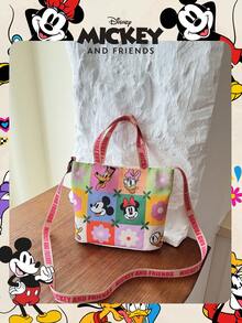 Disney 1 Pc Officially Licensed Mickey Mouse Printed Children's Tote Bag, Cute Cartoon Handheld Bag For Daily Use, Casual Canvas Shoulder Bag For Easy Carry – For Kids / Boys / Girls Perfect For Daily/Shopping/ - Multicolor - View 7