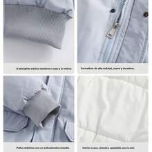 Abrigo de Plumas con Capirote y Cuello de Pelo para Hombre - Chaquetón Acolchado Grueso de Invierno, Impermeable y Calient - Orquídea luz de luna - Ver 2